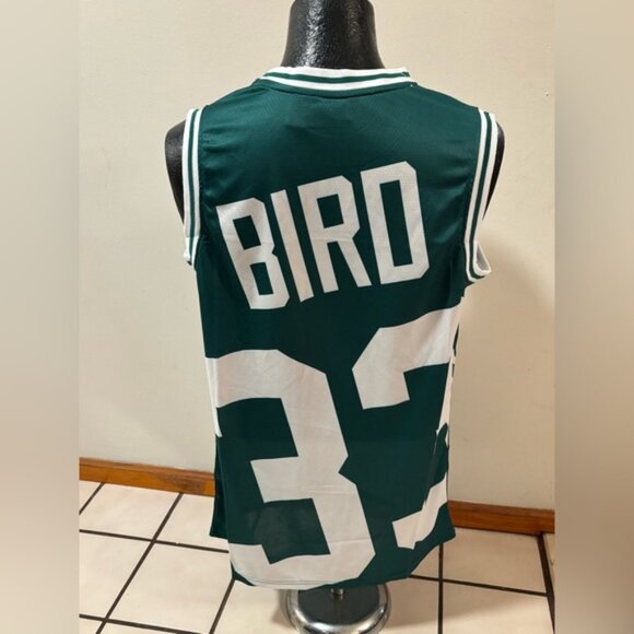 Boston Celtics Larry Bird # 33 Jersey Green/White , Unisex - Picture 1 of 12